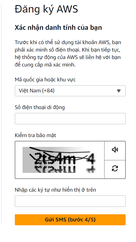 Nhập thông tin số điện thoại