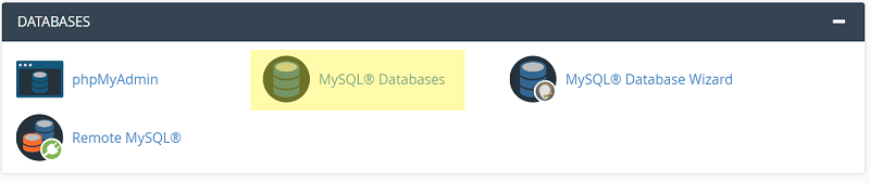 Vào trang quản lý cơ sở dữ liệu MySQL® trong trình điều khiển cPanel