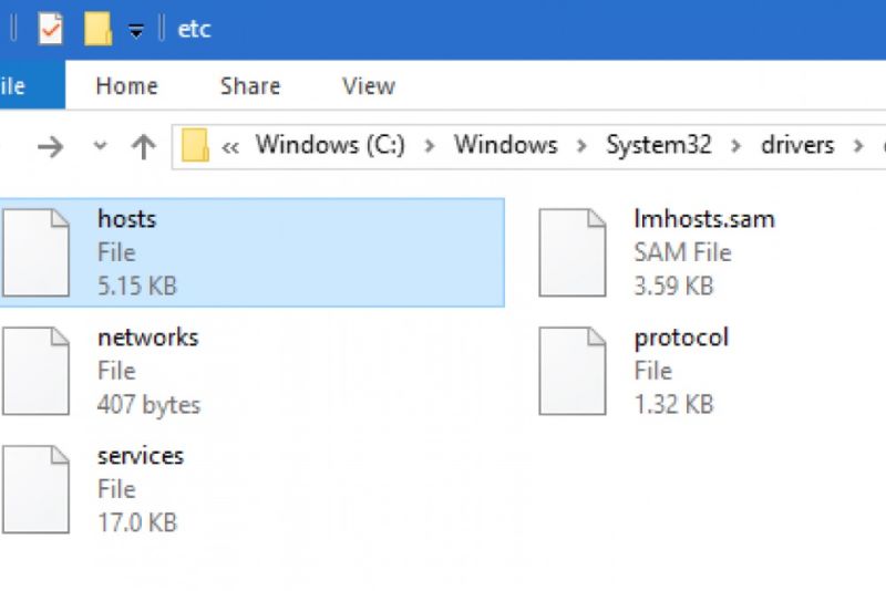 Mở File Host trên Windows C:WindowsSystem32driversetc.
