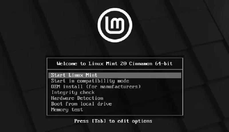 Bắt đầu khởi động Linux Mint