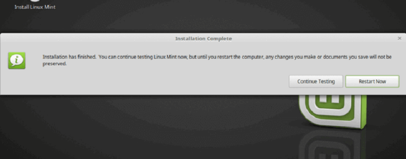 Hoàn tất quá trình tải và cài đặt Linux Mint