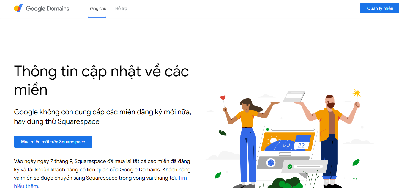 Truy cập vào trang web của Google Domains