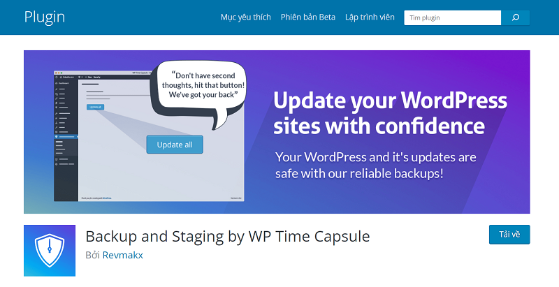 Plugin and Staging by WP Time Capsule