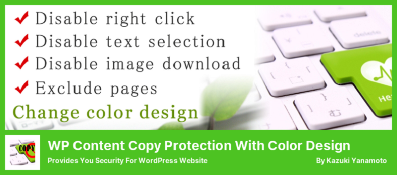 WP Content Copy Protection With Color Design