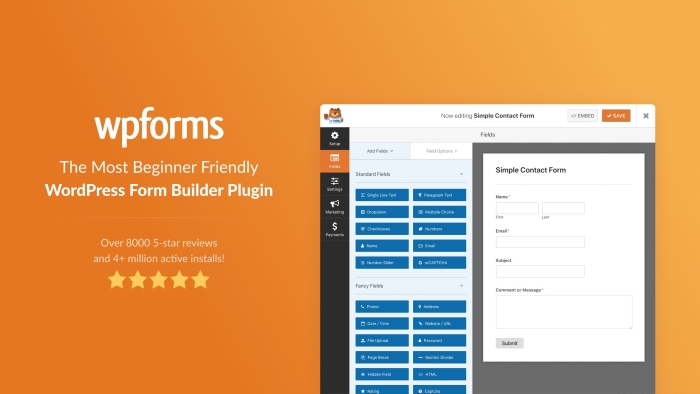 Plugin WPForms luôn chiếm vị trí top 1