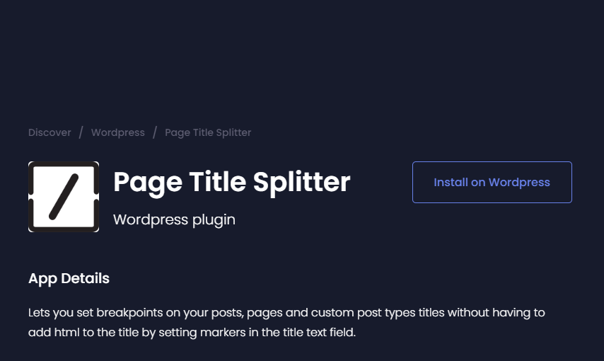 Page Title Splitter