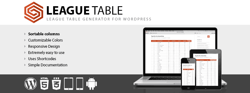 League Table - Plugin Tạo Bảng Trong WordPress Hiện Đại