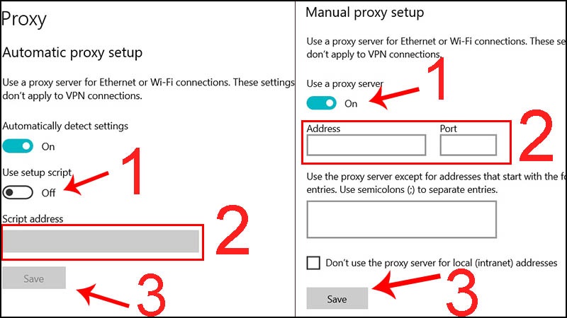 Thay đổi các thông số của Proxy