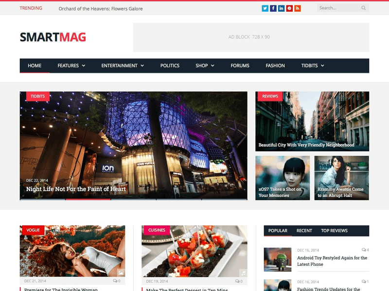 Template tin tức WordPress- SmartMag