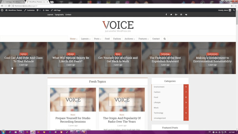 Theme WordPress Voice là sẽ mang đến những giao diện đẹp mắt với phong cách chuyên nghiệp