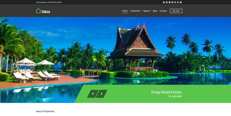 Oikia – Theme WordPress bất động sản tính năng ưu việt