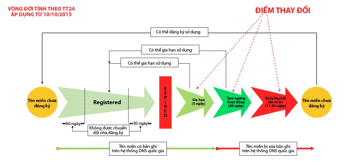 Sơ đồ chi tiết vòng đời của tên miền Việt Nam
