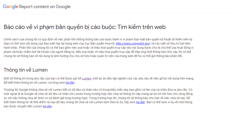 Truy cập trang báo cáo của Google