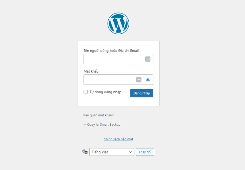 Đăng nhập WordPress