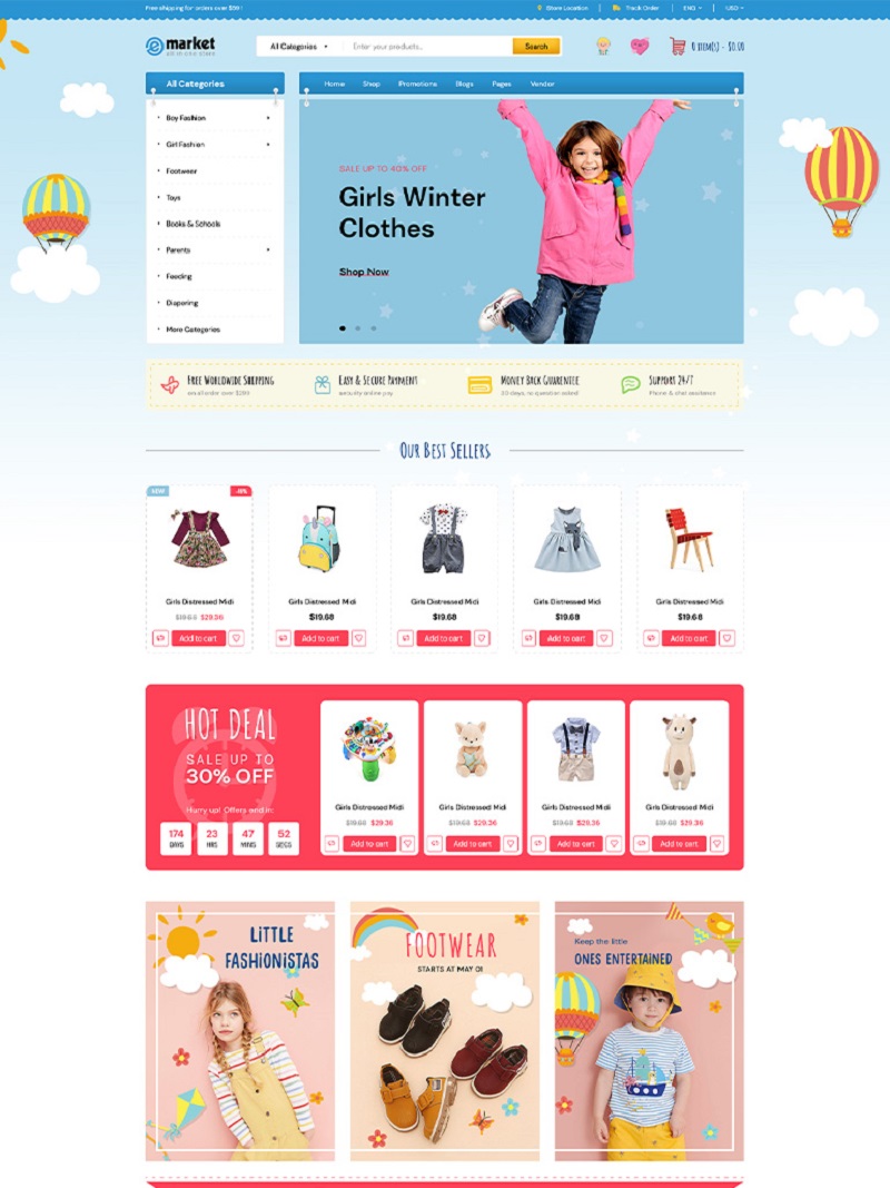 KidShop - mẫu web bán quần áo online trẻ em