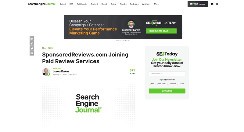 Trang web SponsoredReviews