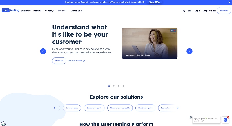 Trang web UserTesting
