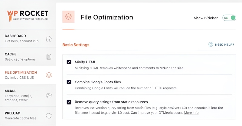 Cấu hình File Optimization