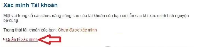 xác minh tài khoản