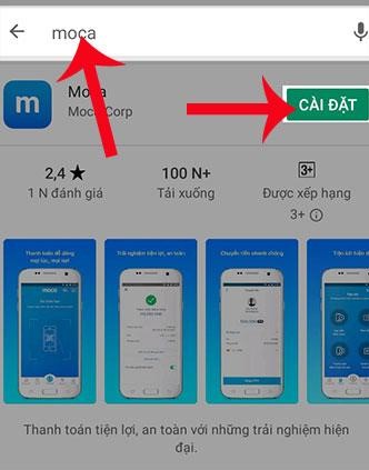 Chọn tải và cài đặt ứng dụng Moca