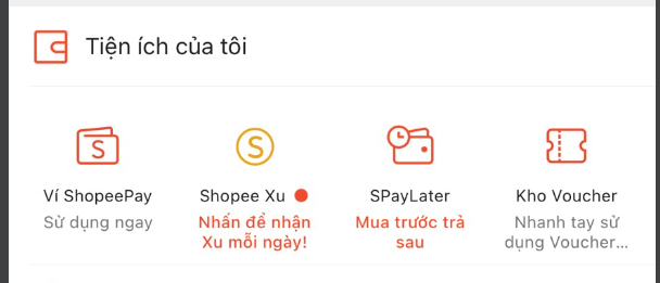 Chọn mục " Ví Shopee pay"